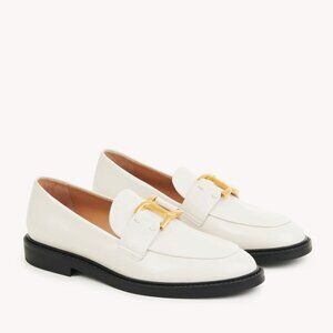 Chloe Marcie loafer in Egg Shell Patent Leather, Size 39.5, New in Box